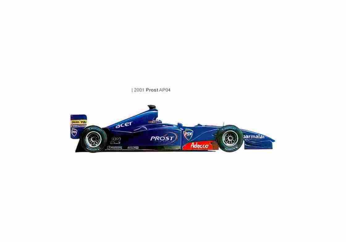 Blueprint Prost AP04 F1 OW 2001 01 A4 Photo Print