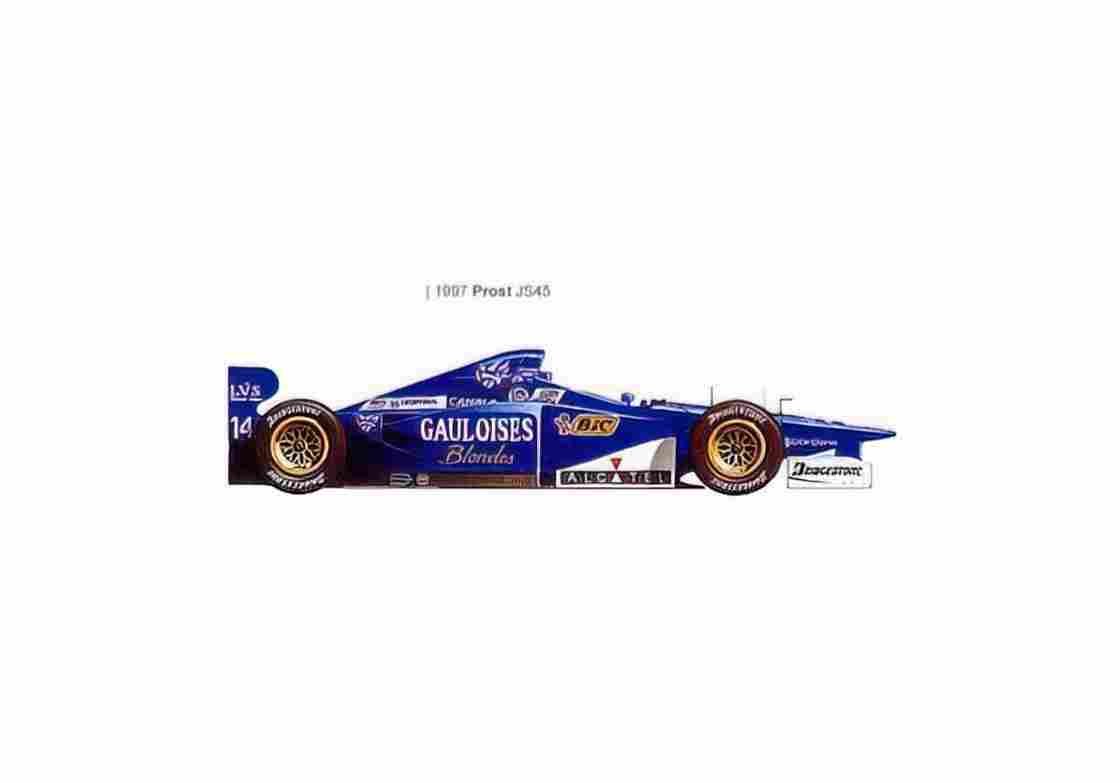 Blueprint Prost JS45 F1 OW 1997 01 A4 Photo Print