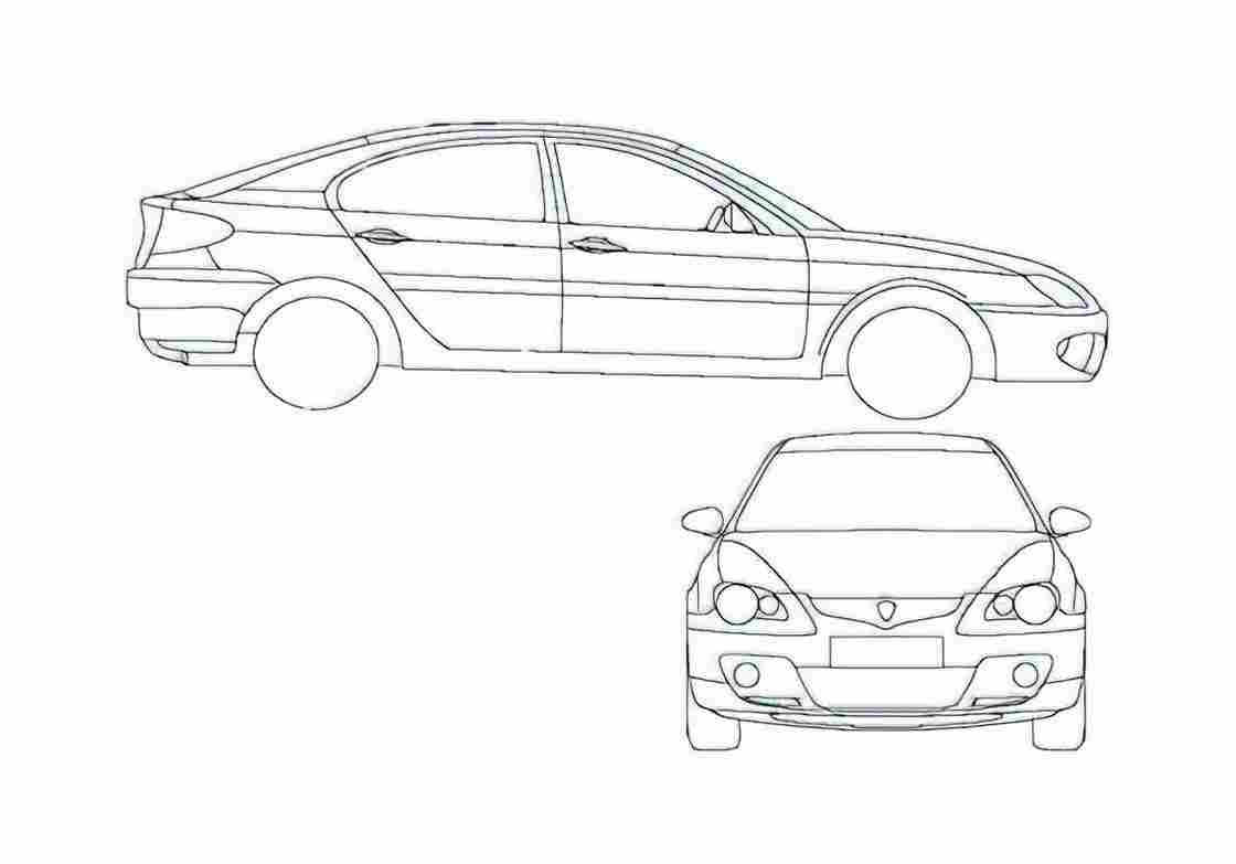 Blueprint Proton Gen 2 Hatchback 2007 A4 Photo Print
