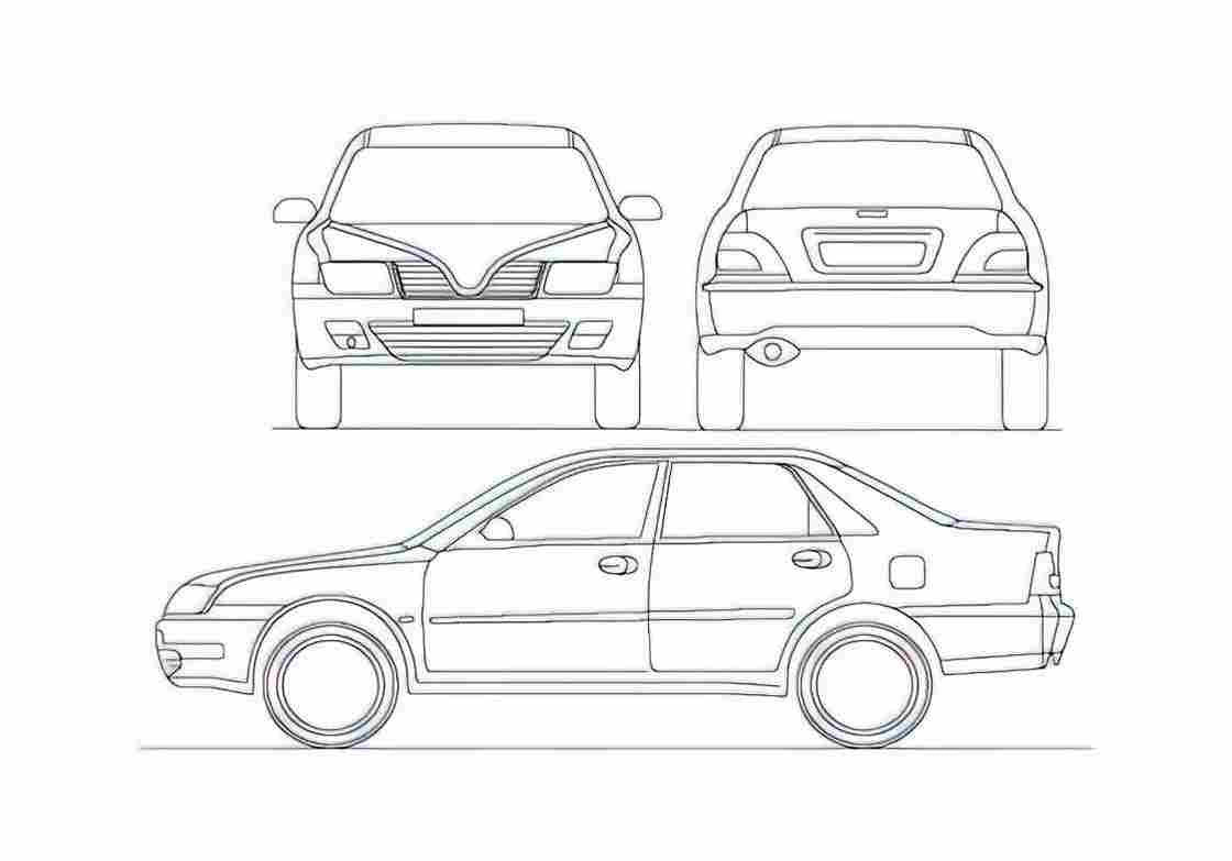Blueprint Proton Impian Sedan 2007 A4 Photo Print