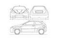 Blueprint Proton Satria Neo Hatchback 2007 A4 Photo Print