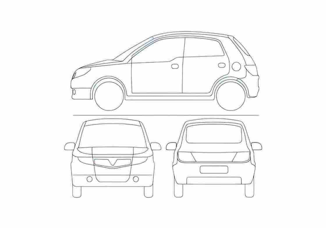 Blueprint Proton Savvy Hatchback 2007 A4 Photo Print