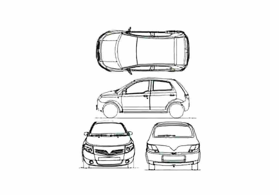 Blueprint Proton Savvy Hatchback 2010 A4 Photo Print