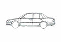 Blueprint Proton Wira 4 door Sedan 2007 A4 Photo Print