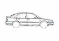 Blueprint Proton Wira 5 door Hatchback 2007 A4 Photo Print