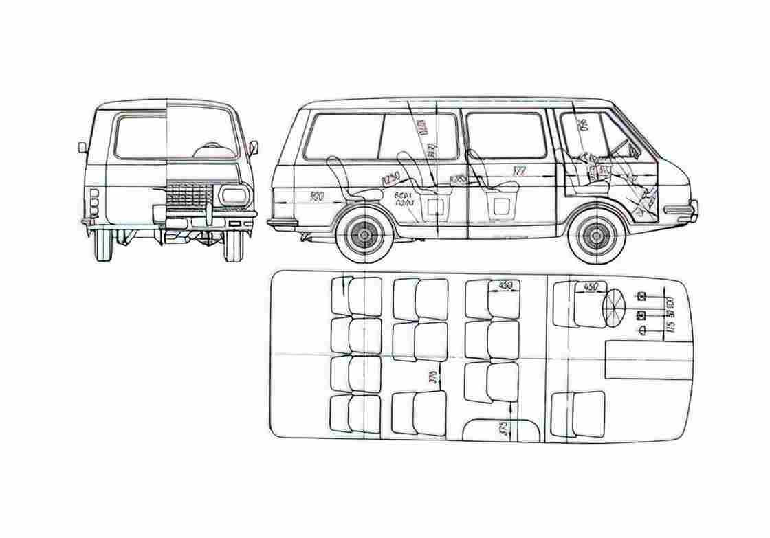 Blueprint RAF 2203 Minivan 1976 A4 Photo Print