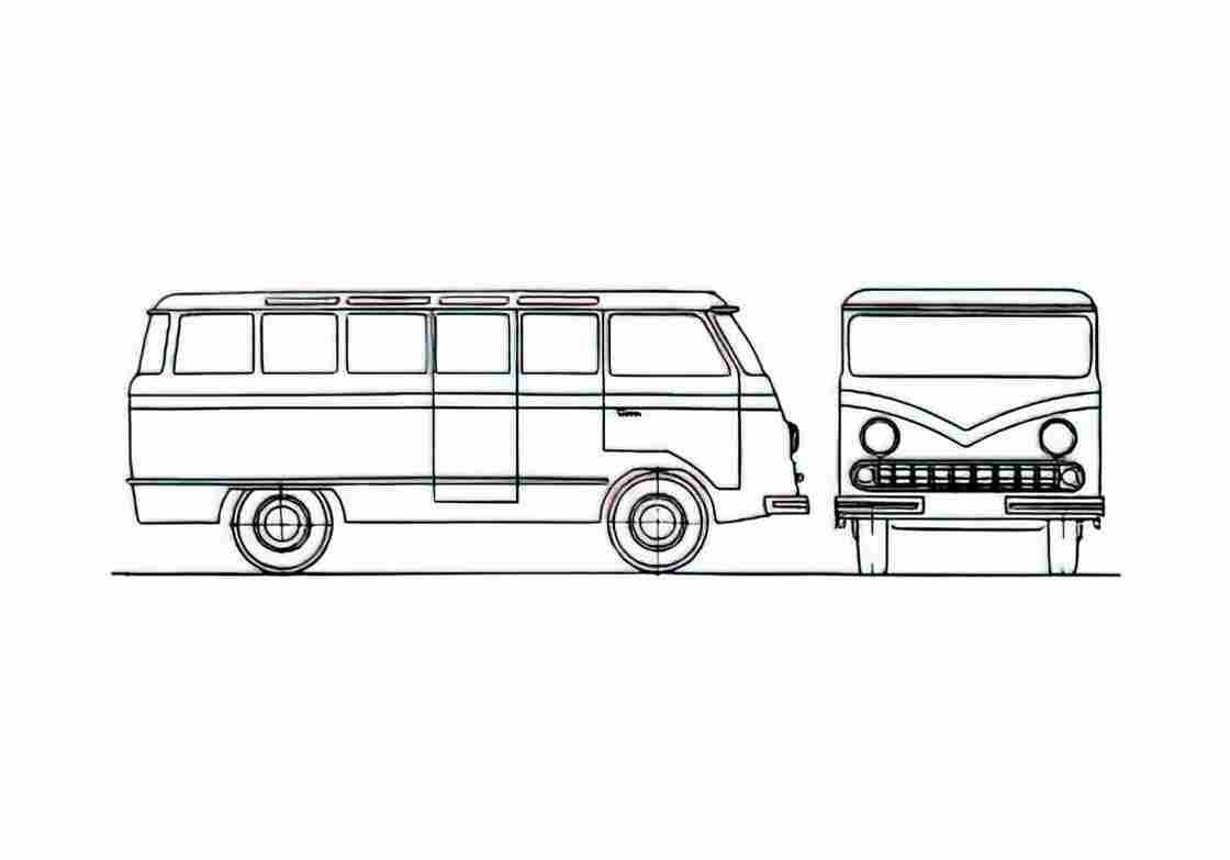 Blueprint RAF 977A Latvia Minivan A4 Photo Print