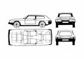 Blueprint Reliant Scimitar GTE Hatchback 1980 A4 Photo Print