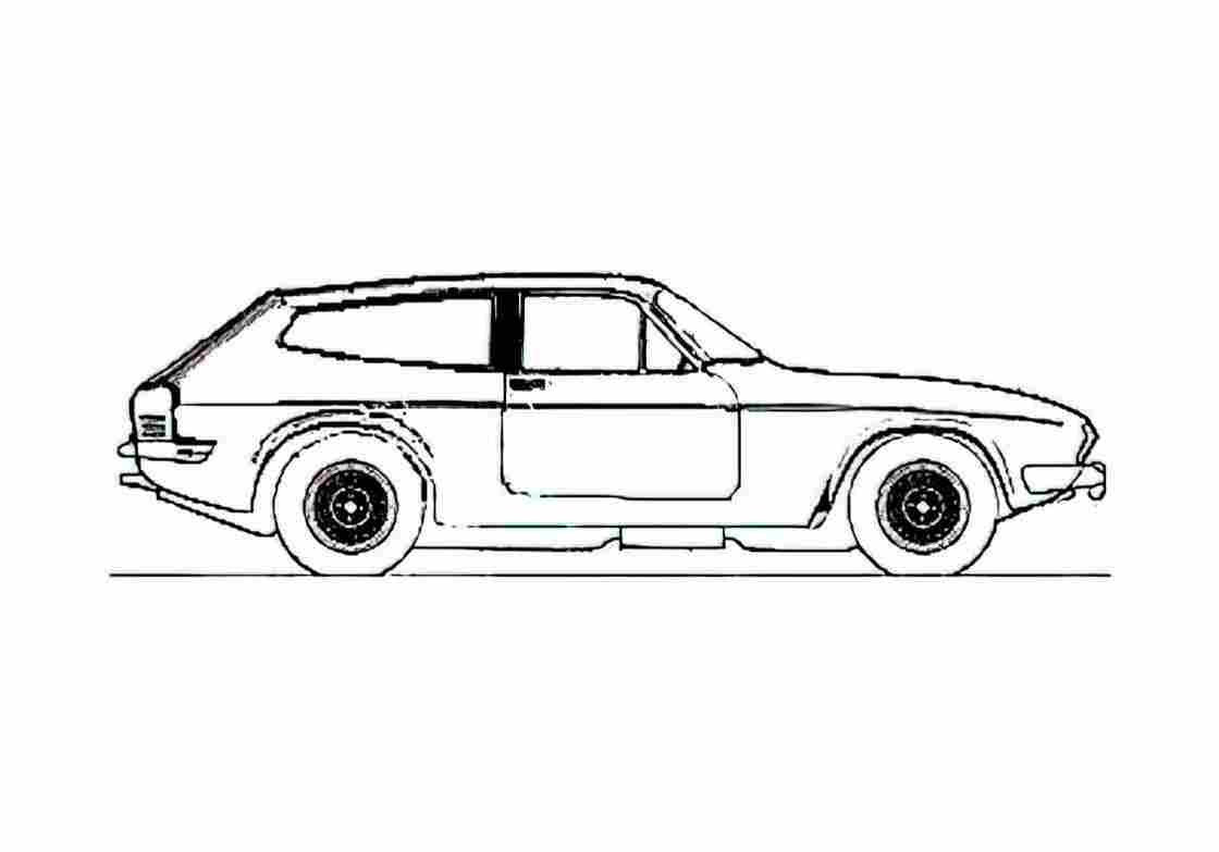 Blueprint Reliant Scimitar GTE SE5 Coupe 1973 A4 Photo Print