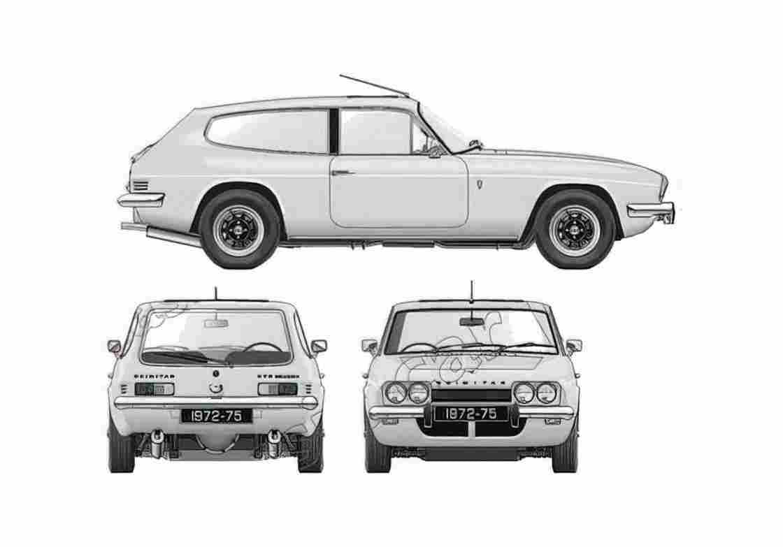 Blueprint Reliant Scimitar GTE SE5A Coupe 1972 A4 Photo Print