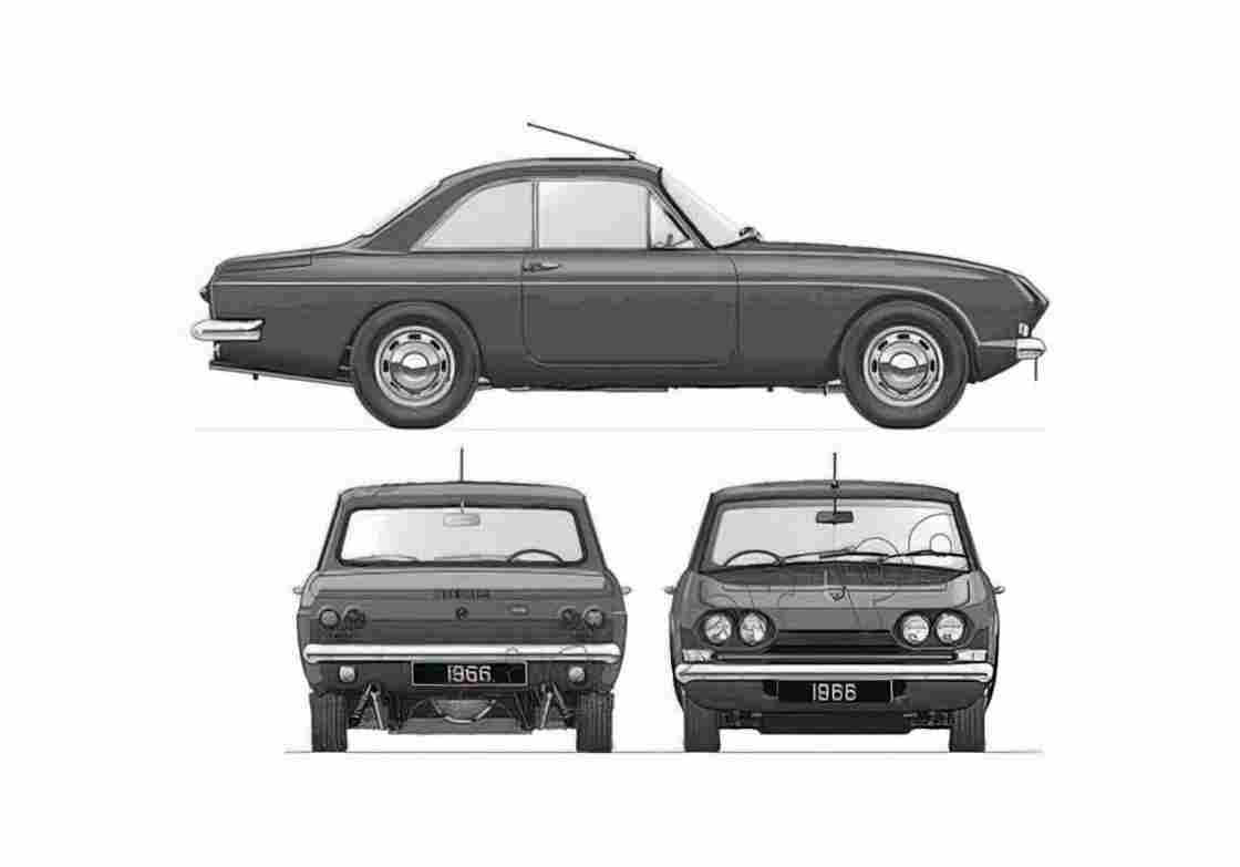 Blueprint Reliant Scimitar SE4A 3 Litre V6 Coupe 1966 A4 Photo Print