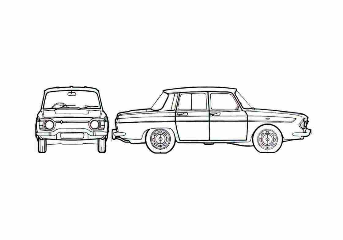 Blueprint Renault 10 Sedan 1965 A4 Photo Print
