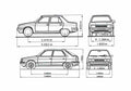 Blueprint Renault 11 Sedan 1988 A4 Photo Print