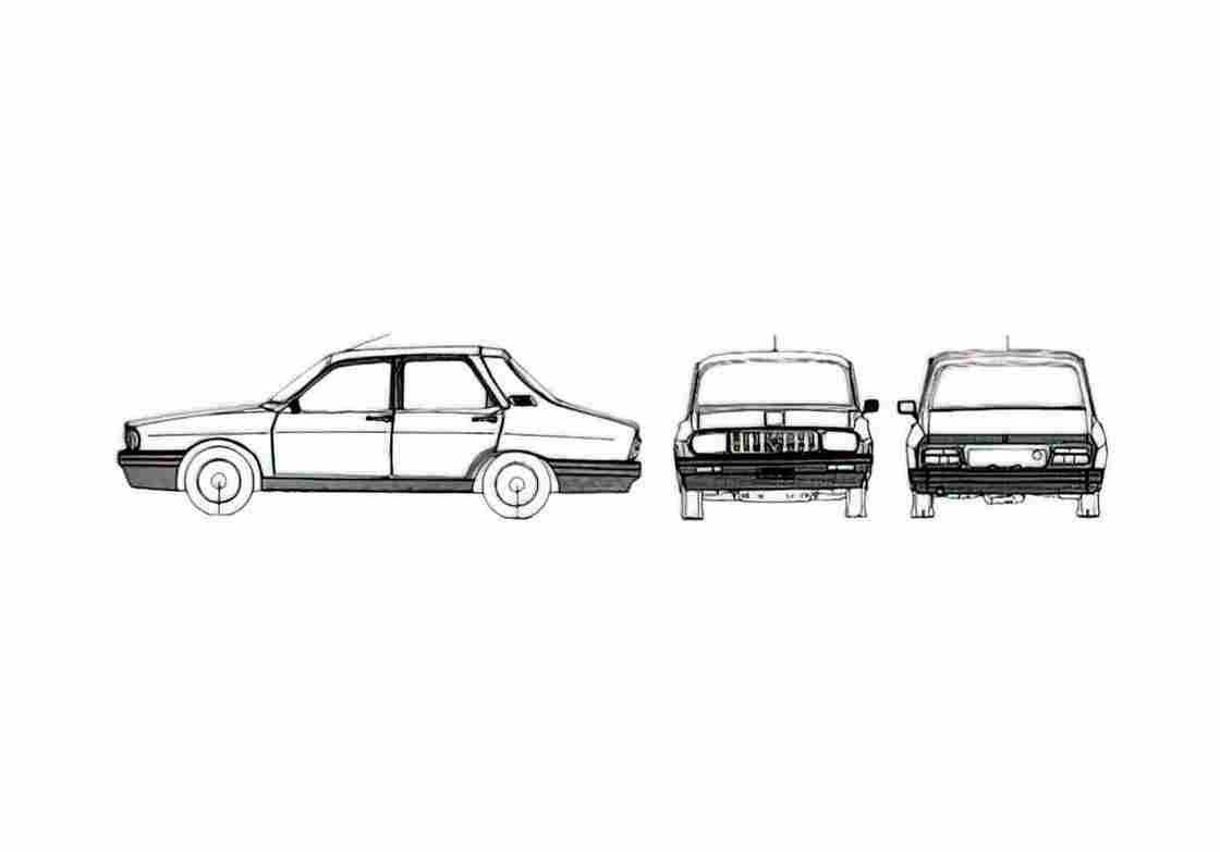 Blueprint Renault 12 Argentina Sedan 1985 A4 Photo Print