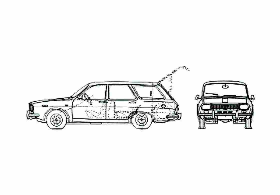 Blueprint Renault 12 Break Wagon 1969 A4 Photo Print