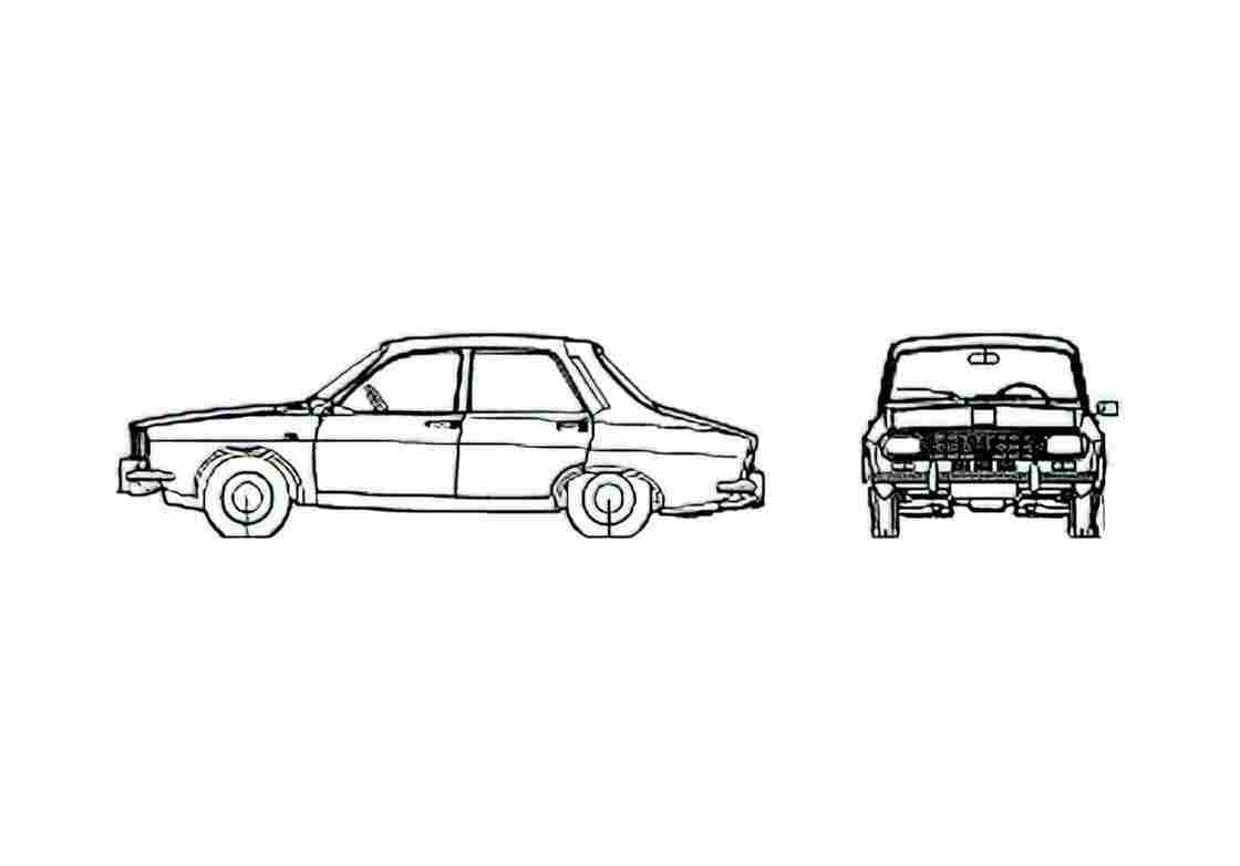 Blueprint Renault 12 TL Sedan 1969 A4 Photo Print