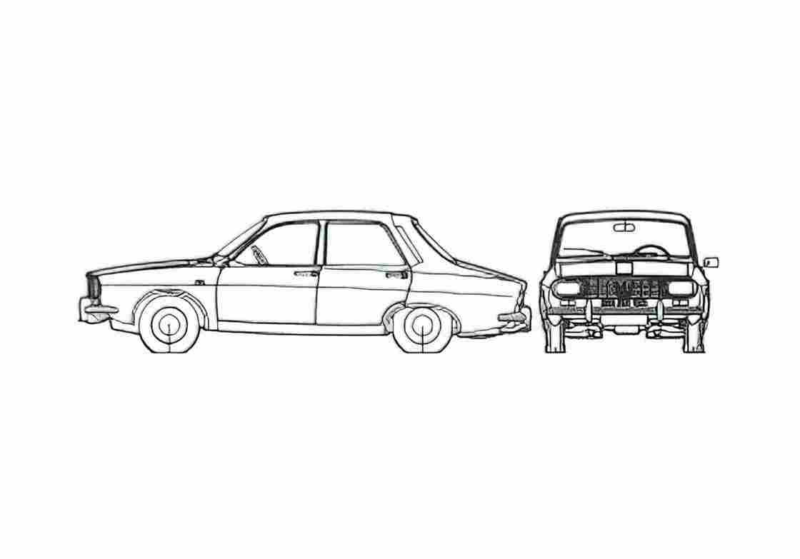Blueprint Renault 12 TL Sedan 1989 A4 Photo Print