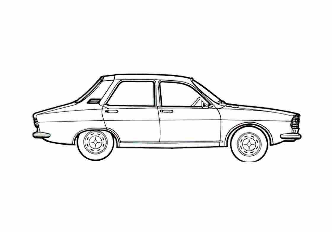 Blueprint Renault 12 TS Sedan 1976 A4 Photo Print