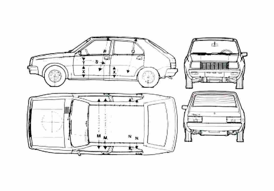 Blueprint Renault 14 GTL Hatchback 1979 A4 Photo Print