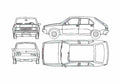 Blueprint Renault 14 Hatchback 1976 A4 Photo Print