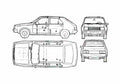 Blueprint Renault 14 TL Hatchback 1977 A4 Photo Print