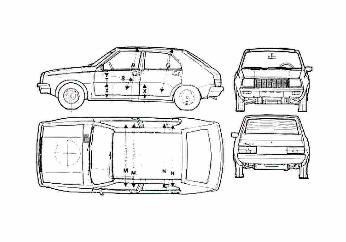 Blueprint Renault 14 TL Hatchback 1977 A4 Photo Print