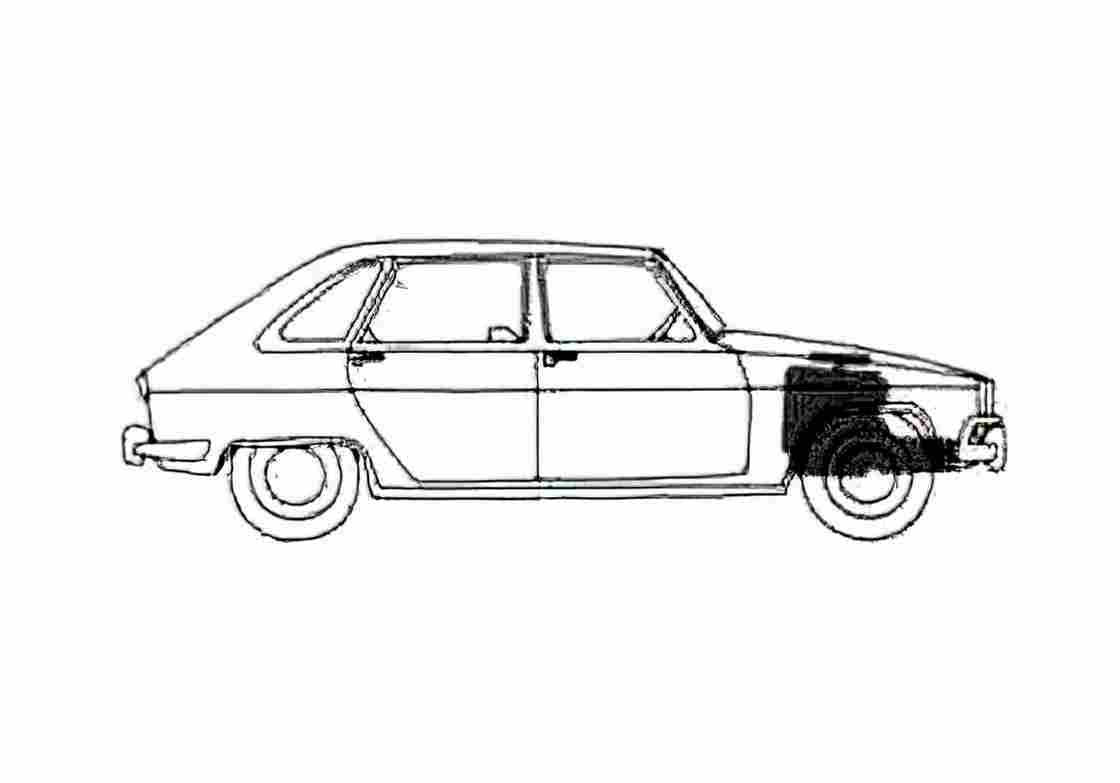 Blueprint Renault 16 Hatchback 1971 A4 Photo Print