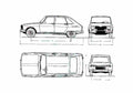 Blueprint Renault 16 Hatchback 1992 A4 Photo Print