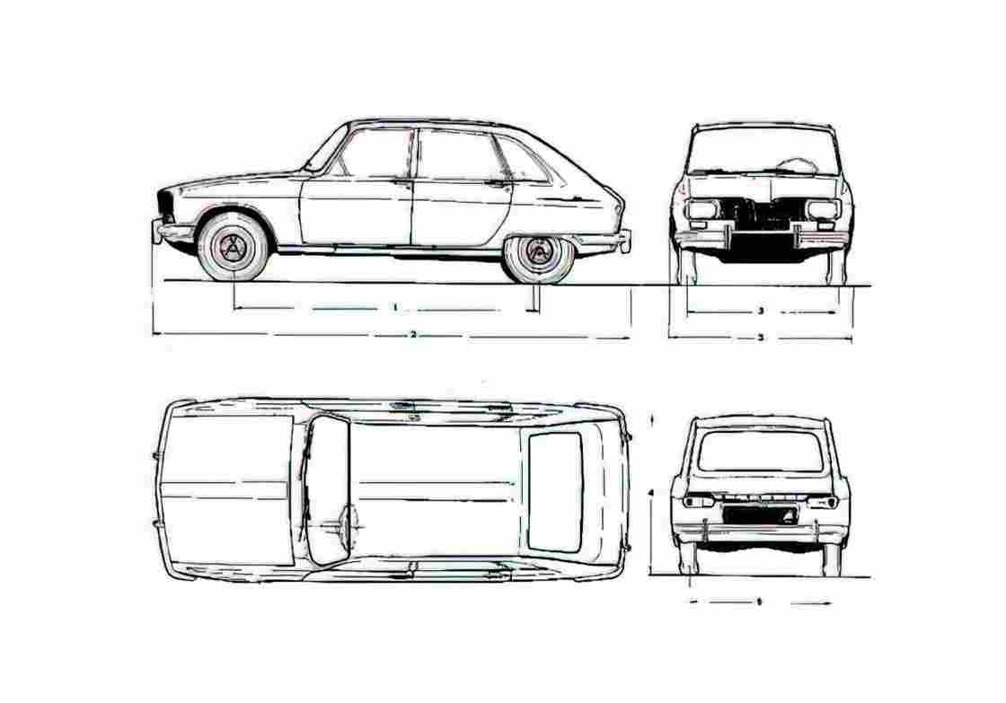 Blueprint Renault 16 Hatchback 1992 A4 Photo Print