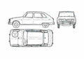 Blueprint Renault 16 TS Hatchback 1992 A4 Photo Print