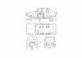 Blueprint Renault 16 TXA Hatchback 1992 A4 Photo Print