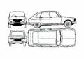 Blueprint Renault 16TL Hatchback 1965 A4 Photo Print