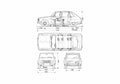 Blueprint Renault 16TXA Hatchback 1965 A4 Photo Print