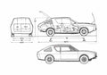 Blueprint Renault 17 TS Hatchback 1980 A4 Photo Print