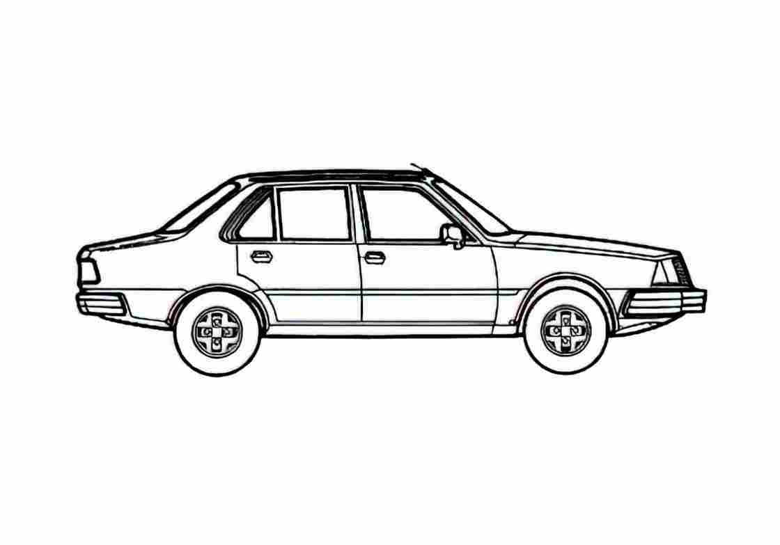 Blueprint Renault 18 GTL Sedan 1981 A4 Photo Print