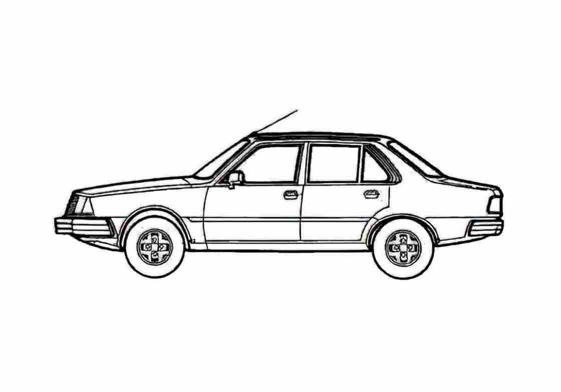 Blueprint Renault 18 Sedan 1979 A4 Photo Print