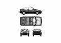 Blueprint Renault 19 Cabriolet 1991 A4 Photo Print
