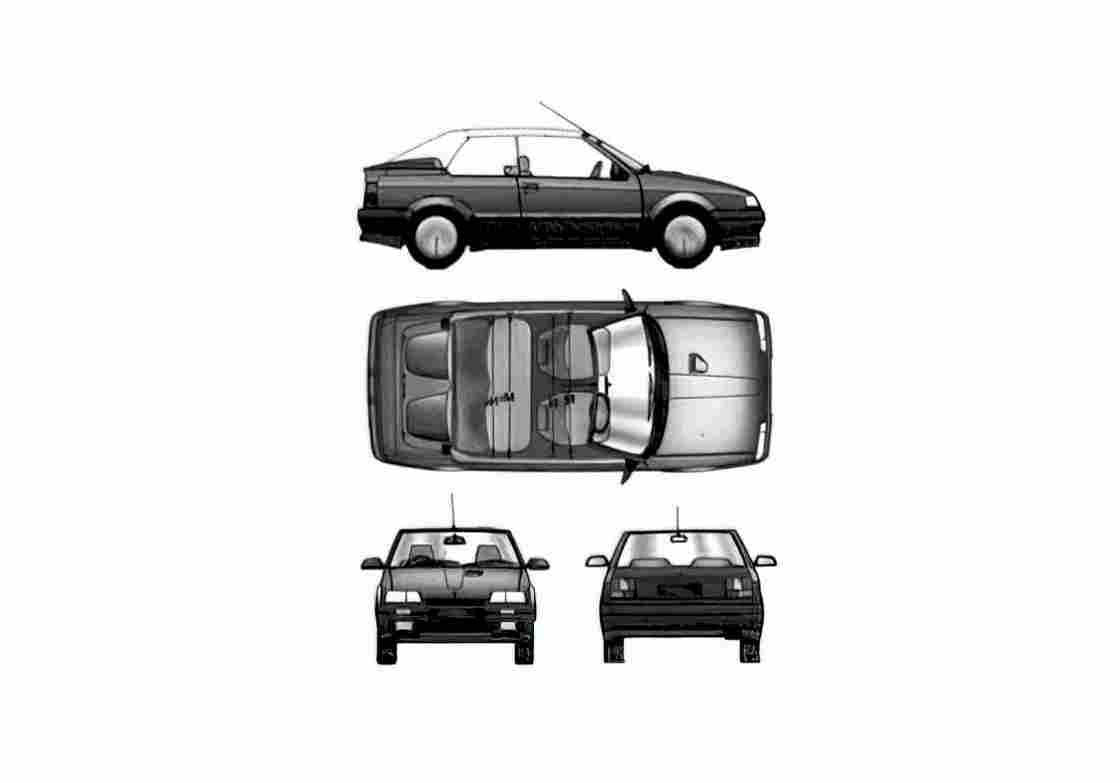 Blueprint Renault 19 Cabriolet 1991 A4 Photo Print