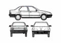 Blueprint Renault 19 Chamade Sedan 1991 A4 Photo Print