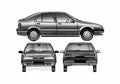 Blueprint Renault 19 Hatchback 1991 A4 Photo Print