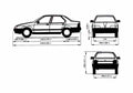 Blueprint Renault 19 Sedan 1988 A4 Photo Print