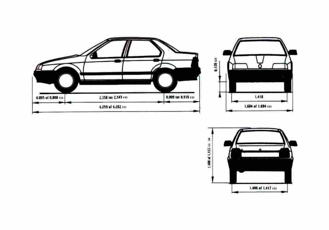 Blueprint Renault 19 Sedan 1988 A4 Photo Print