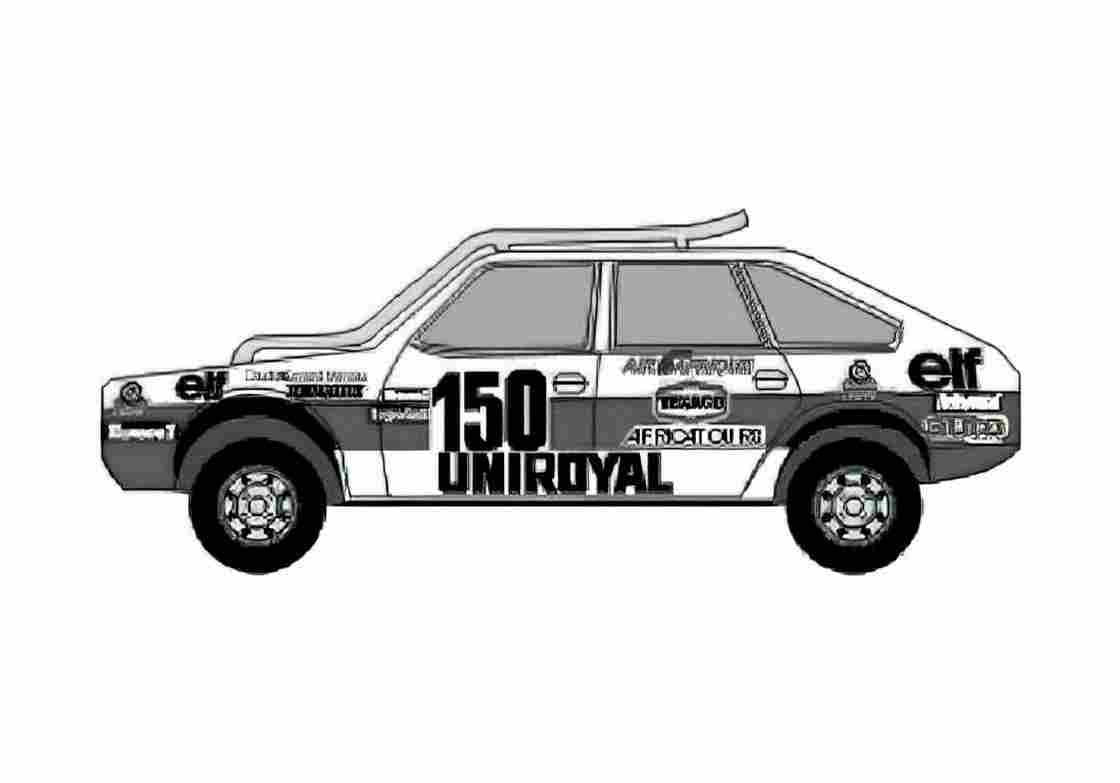 Blueprint Renault 20 Paris Dakar Hatchback 1980 A4 Photo Print