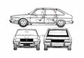 Blueprint Renault 20 TL Hatchback 2000 A4 Photo Print