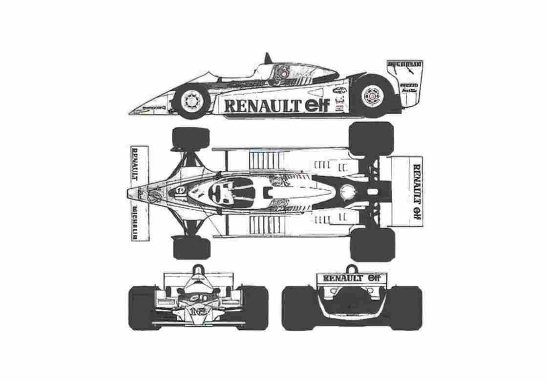 Blueprint Renault 20 Turbo OW 2000 A4 Photo Print