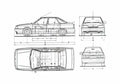 Blueprint Renault 21 2L Turbo Sedan 1995 A4 Photo Print