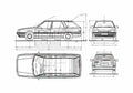 Blueprint Renault 21 Nevada Wagon 1998 A4 Photo Print