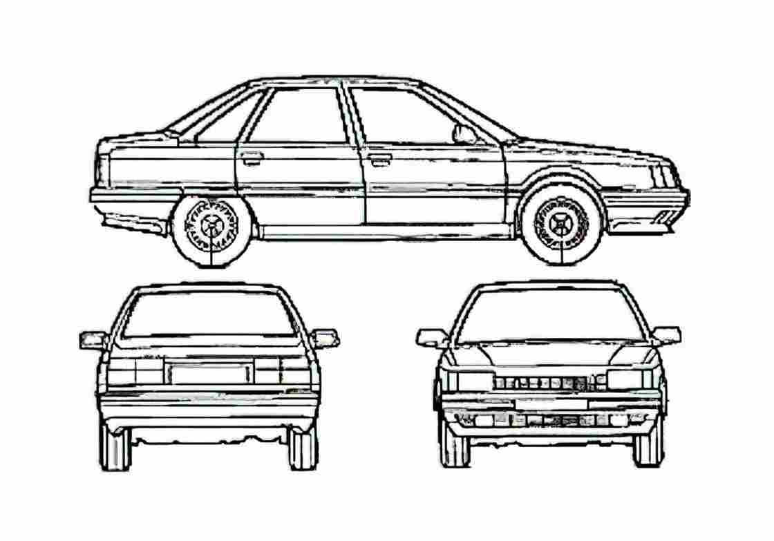 Blueprint Renault 21 Sedan 1995 A4 Photo Print