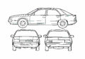 Blueprint Renault 25 Hatchback 1999 A4 Photo Print