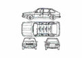 Blueprint Renault 30 TS Hatchback 1979 A4 Photo Print